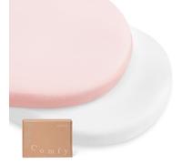 PurComfy Bamboo Fitted Bassinet Sheets, Premium Soft Cradle Sheets, Universal Fit for Halo, Dream on Me, Moses Basket Oval Rectangle Pad/Mattress for Girls and Boys, 2 Pack