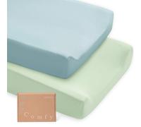 PurComfy Supersoft Diaper Changing Pad Covers, 2-Pack Premium Bamboo Viscose Change Table Pad Covers for Baby Girls and Boys, Hypoallergenic Stretchy Changing Table Cover Sheets