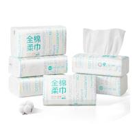 Purcotton Disposable Face Towel, 100% Cotton Dry Wipes, Biodegradable and Unscented Cotton Tissue, 600 Ct Face Cloths for Makeup Removing, Skin Care, Traveling, 20 x 20 cm