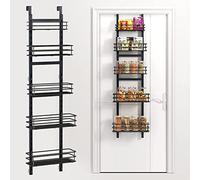 Purdaz Adjustable 5-Tier Over the Door Pantry Organizer, Spice Rack, Narrow Hanging Shelf for Kitchen Storage and Organization