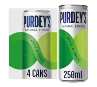 Purdey's Natural Energy Apple & Grape 250ml Can (Pack of 4)