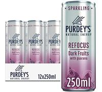 Purdey's Natural Energy Refocus Dark Fruits with Guarana, 250 ml (Pack of 12)