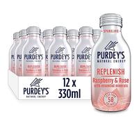 Purdey's Replenish Multivitamin Energy Drink - Raspberry & Rose with Essential Minerals - 12 x 330ml Bottles