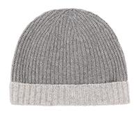 Pure 100% Cashmere Bi-Color Beanie for Men, Warm Soft Mens 3Ply Cashmere Beanie Hat in a Gift Box; Ultra Plush, Grey and Light Grey