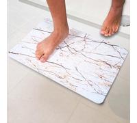 Pure 4Home Stone Bath Mat Non Slip & Anti Mould 60 x 39 cm | Quick Dry Diatomite Shower Drying Stone | Absorbent Diatomaceous Earth Pad | Bathroom Upgrades (Bosque Blanco)