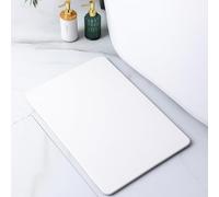 Pure 4Home Stone Bath Mat Non Slip & Anti Mould 60 x 39 cm | Quick Dry Diatomite Shower Drying Stone | Absorbent Diatomaceous Earth Pad | Bathroom Upgrades (White)