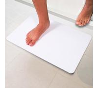 Pure 4Home Stone Bath Mat Non Slip & Anti Mould 60 x 39 cm | Quick Dry Diatomite Shower Drying Stone | Absorbent Diatomaceous Earth Pad | Bathroom Upgrades (White Waves)