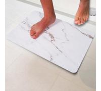 Pure 4Home Stone Bath Mat Non Slip & Anti Mould 60 x 39 cm | Quick Dry Diatomite Shower Drying Stone | Absorbent Diatomaceous Earth Pad | Bathroom Upgrades (Turco Blanco)