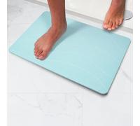 Pure 4Home Stone Bath Mat Non Slip & Anti Mould 60 x 39 cm | Quick Dry Diatomite Shower Drying Stone | Absorbent Diatomaceous Earth Pad | Bathroom Upgrades (Green Waves)