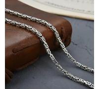 Pure 925 Silver Chain Men Women 2.5mm Width Byzantine Link Necklace-26inch-25-26g