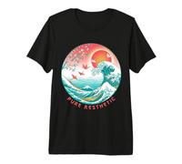 Pure Aesthetic Japanese Wave Ukiyo-e Otaku Art Premium T-Shirt