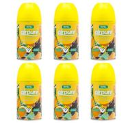 Pure Air 6 X AIRPURE FRESHMATIC AUTOMATIC SPRAY REFILLS 250ML CITRUS ZING AIRWICK HOME