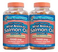 Pure Alaska Omega-3 Wild Alaskan Salmon Oil 1000mg Softgels 2 Packs (210-Count Each)
