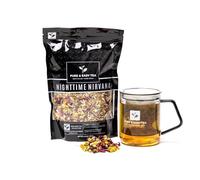 Pure And Easy Tea, Nighttime Nirvana, Natural Sleep & Relaxation Tea, Caffeine-Free Loose Leaf Blend with Chamomile, Lavender & Lemon Balm, Premium Wellness Tea, 30-Day Supply, 100g