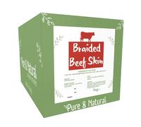Pure and Natural Braided Beef Skin Dog Treats - 1kg