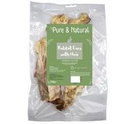 Pure and Natural Rabbit Ears with Hair Dog Treats - 100g