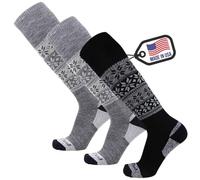 Pure Athlete Alpaca Ski Socks - Men Warm Wool Sock, Women Skiing, Snowboarding