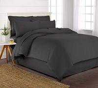 Pure Bamboo Queen Duvet Cover, 3 Piece Set, Genuine 100% Organic Viscose Derived from Bamboo, Luxuriously Soft and Cooling, 2 Pillowcases (Queen, Charcoal)