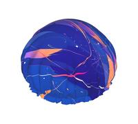 Pure base color line Large Double-layer shower cap prevents hair from getting tangled during showering and skincare.