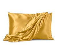 Pure Bedding Satin Pillowcase 2 Pack - King Size (20"x40", Gold) - Silky Pillow Cases for Hair and Skin - Satin Pillow Covers with Envelope Closure - Extra Soft Premium Microfiber