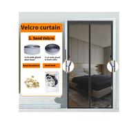 (Pure Black, 110x200cm(43x78inch)) Magnetic mosquito net door, insect repellent curtains for French doors to prevent mosquitoes and other pests, quick installation. - Pure Black
