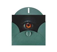 Pure black background Devil's Eye Dark Green Patterns greeting card 6x4 inches with envelope, covering birthdays, weddings and other occasions