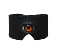 Pure Black Background Devil's Eye Double-Sided Printed Eye mask, Soft and Light-Blocking, Suitable for Travel and Home