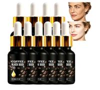 Pure Black Seed Organic Cold Pressed Facial C Oil, Coffee-Infused Anti-Wrinkle Serum,Lightweight Non-Greasy Hydrating Essence,Vitamin E Enriched Jojoba Carrier Elixir, Frankincense Essenti (10pcs)