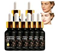 Pure Black Seed Organic Cold Pressed Facial C Oil, Coffee-Infused Anti-Wrinkle Serum,Lightweight Non-Greasy Hydrating Essence,Vitamin E Enriched Jojoba Carrier Elixir, Frankincense Essenti (8pcs)