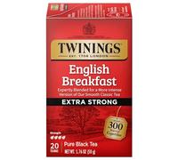 Pure Black Tea, English Breakfast, Extra Strong, 20 Tea Bags, 1.76 oz (50 g), Twinings