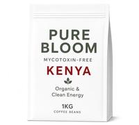 PURE BLOOM Clean Kenya Coffee Beans 1kg, Mycotoxin-Free, Mold-Free & Lab-Tested, Smooth Low Acid Whole Bean Coffee, High Antioxidant Roast