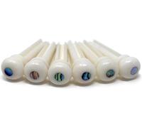 Pure Bone Bridge Pins With Abalone Dot Inlay For 6 & 12 String Acoustic Guitar TA