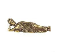 Pure Brass Copper Sleeping Buddha Small Figurines for Home Decoration Vintage Style Miniature Ornament with Attractive Fine Craft