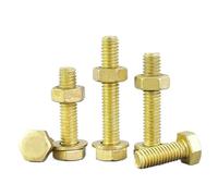 Pure Brass Hexagonal Screw Set With Flat Washer Nut And Bolt Combination M4 M5 M6 M8 M10 M12 M16(M8*70(1pc))