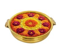 Pure Brass Traditional Golden Urli Bowl For Decorative Floating Flowers, Candles, Potpourri For Housewarmings, Diwali, Weddings & Centerpiece Bowl - Sale For 1