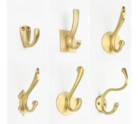 Pure Brass Wall Storage Hooks Funiture Clothes Hanger Solid Brass Rack Coat Caps Wall Hanger Kitchen Bathroom Accessory(HK041-5)