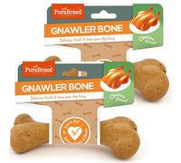 Pure Breed 2pk Dog Bones Large Chicken Flavour, Natural Knawler Pressed Chews For Medium - Big Pets Low Fat With Supplemental Protein Long Lasting Training Treats Supports Dental Health, Chewing Needs