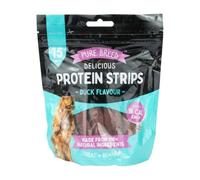 Pure Breed Natural Dog Protein Strips, 15 Treats Pack, Chicken, Beef and Duck Flavours, 16 Calories Each, 100% Natural Ingredients (Duck)
