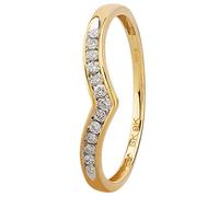 Pure Brilliance 9ct Yellow Gold 0.12ct Diamond Wishbone Half Eternity Ring THR14730 L