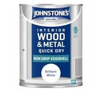 Pure Brilliant White Non Drip Eggshell Paint 1.25L | Interior Wood and Metal Paint | Durable Low Sheen Finish | Washable Trim Paint for Doors Skirting Boards Furniture and Window Frames