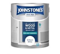 Pure Brilliant White Non Drip Eggshell Paint 2.5L | Interior Wood and Metal Paint | Durable Low Sheen Finish | Washable Trim Paint for Doors Skirting Boards Furniture and Window Frames