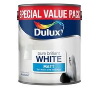 Pure Brilliant White Walls & Ceilings Matt Emulsion Paint 3L - Smooth Creamy Finish, Quick Dry, Low VOC, Easy Application for Interior Walls & Ceilings