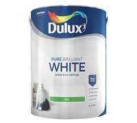 Pure Brilliant White Walls & Ceilings Silk Emulsion Paint 5L - Smooth Washable Silk Finish, Quick Dry, Low-VOC, Easy Application for Interior Walls & Ceilings