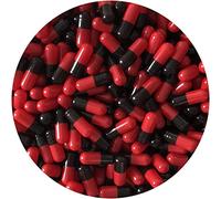Pure Capsules®Size 0 Empty Red Black Capsule, Gel Capsule, Empty Pill Capsules, Size 0 Gelatin Capsule, Pill caps, Coloured Capsule Red Black, BSE, GMO Free-for Self Fill, DIY Capsule (500)