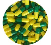 Pure Capsules®Size 0 Empty Yellow/Green Capsule, Gel Capsule, Empty Pill Capsules, Size 0 Gelatin Capsule, Pill caps, Coloured Capsule Yellow Green, BSE, GMO Free-for Self Fill, DIY Capsule (100)