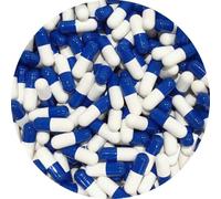Pure Capsules® Size 00 Dark Blue/White Empty Gelatine Capsules for Self Fill, DIY Capsule, Size 00 Empty Capsule Dark Blue/White Colour, 00 Pill Capsules, GMO Free, BSE Free (100)