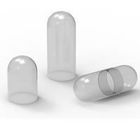 Pure Capsules® Size 000 Clear Body Top Separated Empty Gelatin Capsules - Hard Pill Capsules Self Fill Kosher Certified - BSE Free (100)