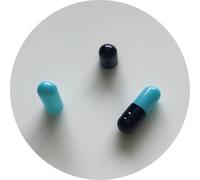 Pure Capsules® Size 1 Blue Black Body Top Separated Empty Gelatin Capsules - Hard Pill Capsules Self Fill, Size 1 Two Pieces Separated Capsule, Kosher Certified Empty Pill Capsules - BSE Free (100)