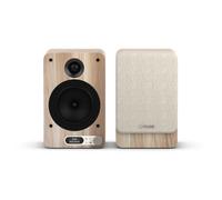 Pure Classic Active TV HiFi Radio Sound System with Real Stereo, HDMI ARC, Bluetooth 5.3, DAB+ & FM Radio, USB-C Sound Card, OLED Display, Remote Control, Cotton White/Oak