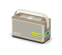 Pure Classic Aura Portable Bluetooth Speaker 40W with 5000mAh Battery, Powerbank Function, Ambient Light, 30h Playtime, USB-C, AUX, IPX2 Splashproof - Cotton White/Oak